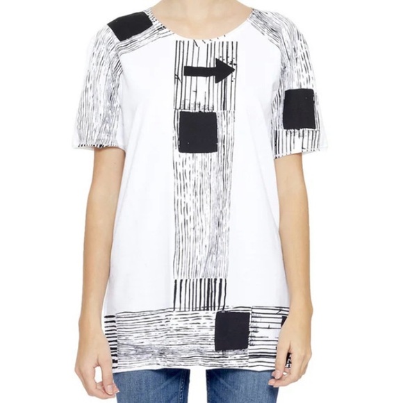 Edeline Lee Raw Graffiti Screen-Printed Organic Cotton T-Shirt - Picture 2 of 6